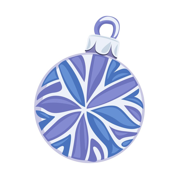 Vector ilustración vectorial de bola azul del árbol de navidad aislada del fondo decoración para el árbol de navidad bauble azul símbolo de feliz año nuevo y celebración de navidad