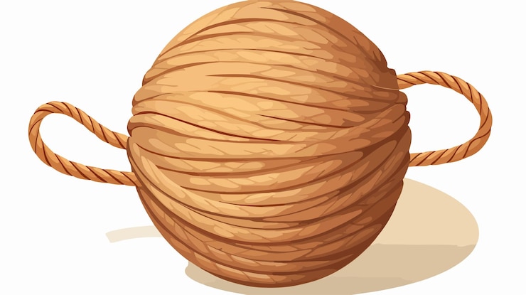 Vector ilustración vectorial de la bola de cuerdas de dibujos animados retro