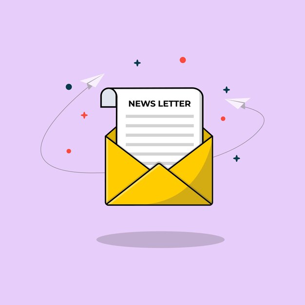 Ilustración vectorial del boletín de noticias Diseño conceptual de la campaña de correo electrónico