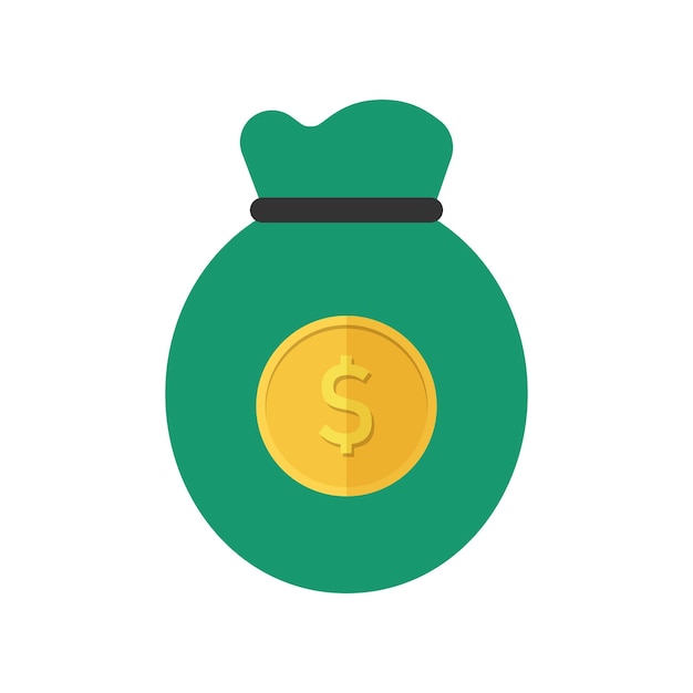 Ilustración vectorial de la bolsa de dinero con el signo de la moneda del dólar