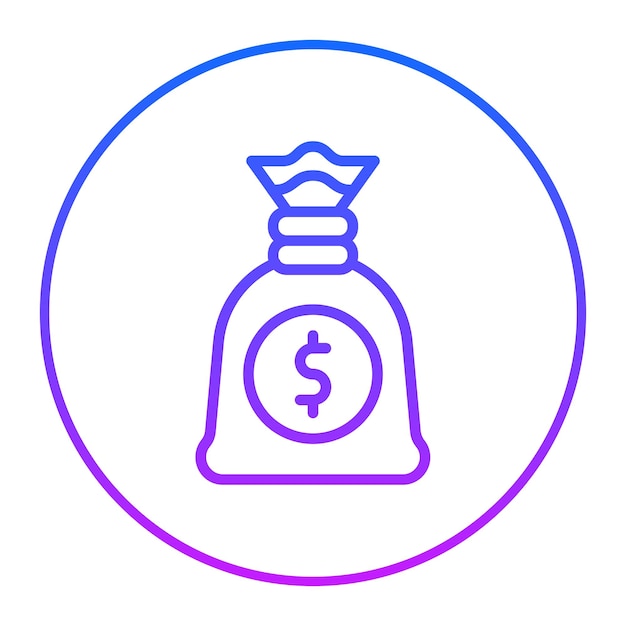 Ilustración vectorial de la bolsa de dinero