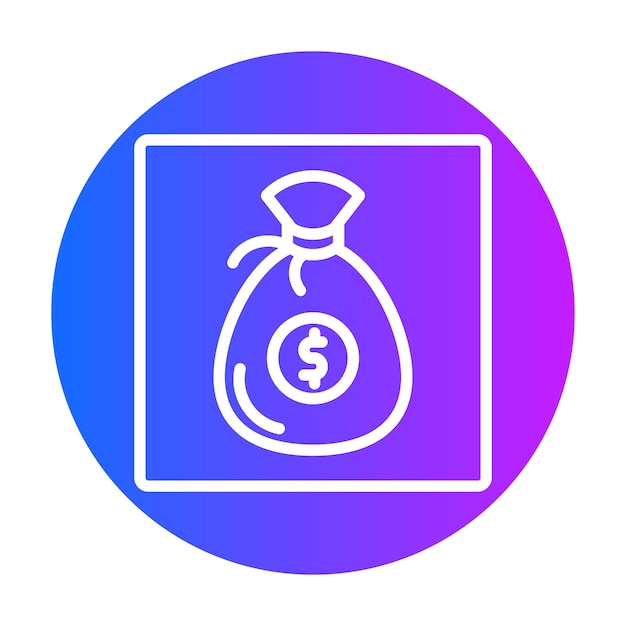 Ilustración vectorial de la bolsa de dinero