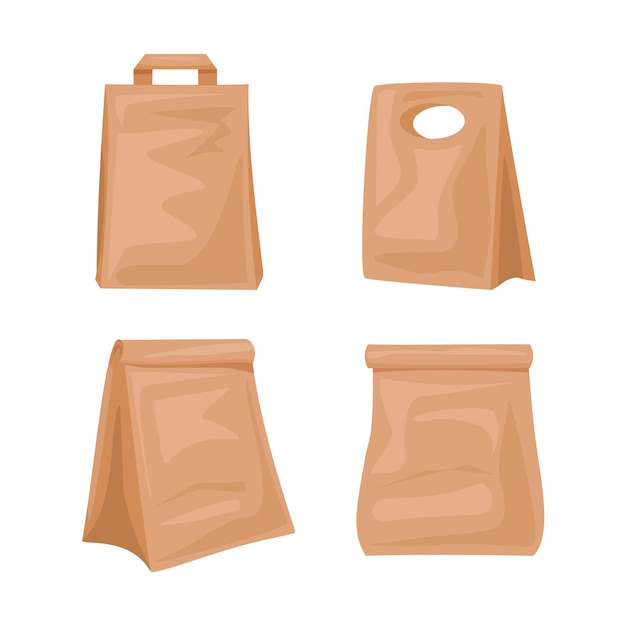 Vector ilustración vectorial de bolsas de papel