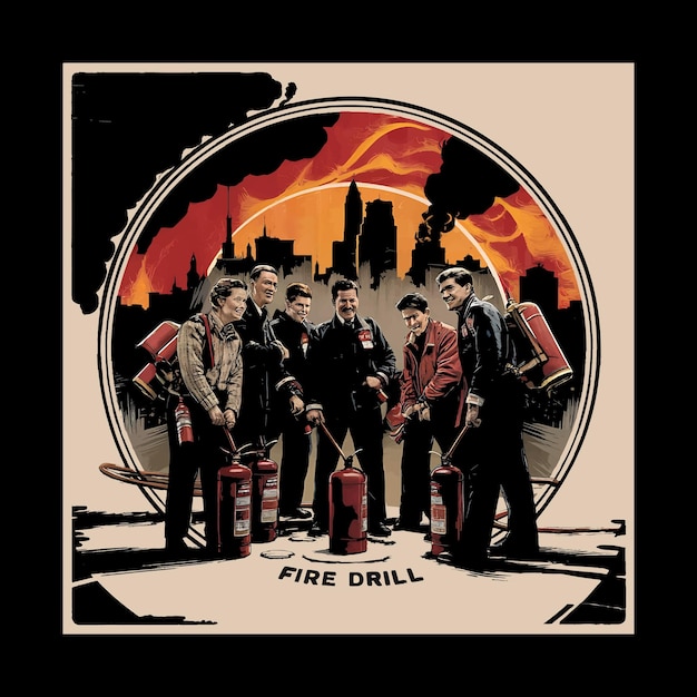Ilustración vectorial de bomberos Diseño de camiseta