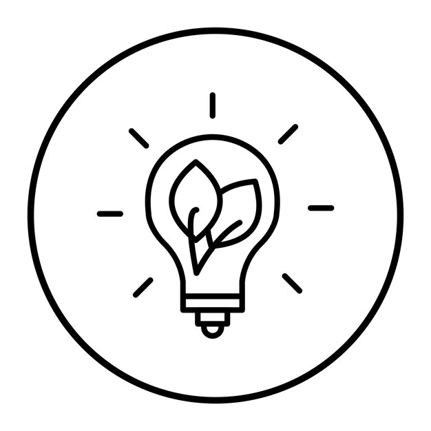 Ilustración vectorial de la bombilla ecológica