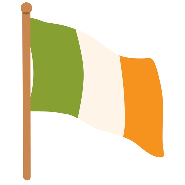 Vector ilustración vectorial bonito garabateo bandera de irlanda para tarjetas de saludo de sello digital diseño de stickericon