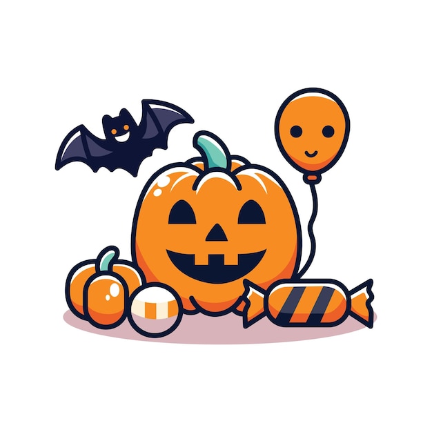 Ilustración vectorial de los bonitos iconos de Halloween