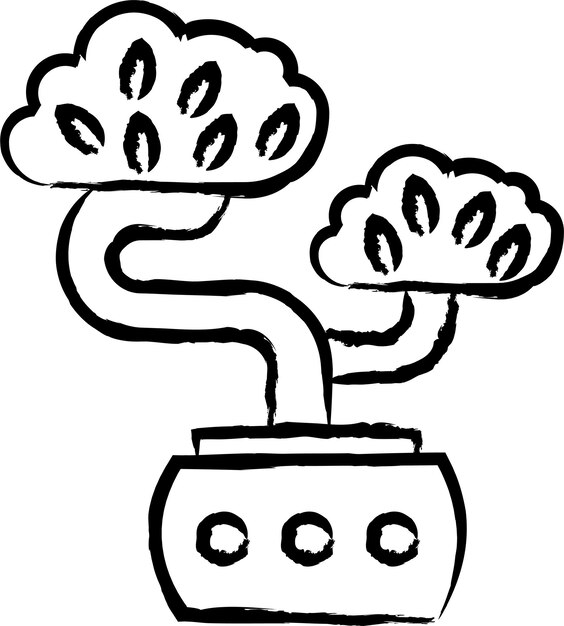 Ilustración vectorial del bonsai de enebro
