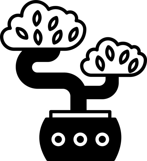 Ilustración vectorial del bonsai de enebro