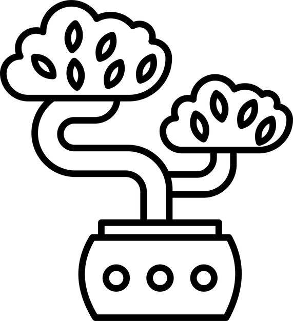 Ilustración vectorial del bonsai de enebro