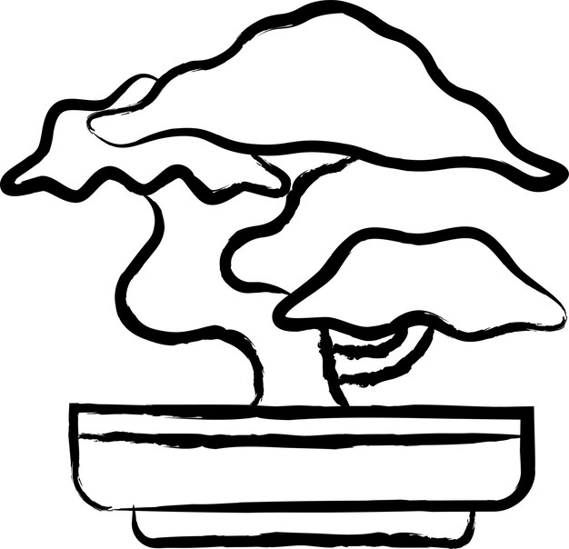 Vector ilustración vectorial bonsái