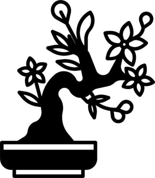 ilustración vectorial bonsái