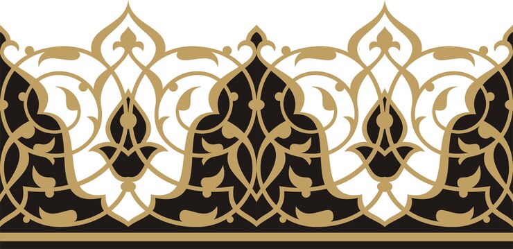 Ilustración vectorial para el borde de la flor árabe diseño islámico tradicional adecuado para su uso en marcos