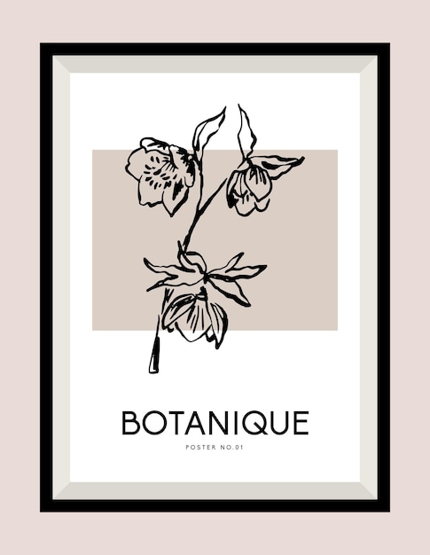 Ilustración vectorial botánica para una galería de arte moderno