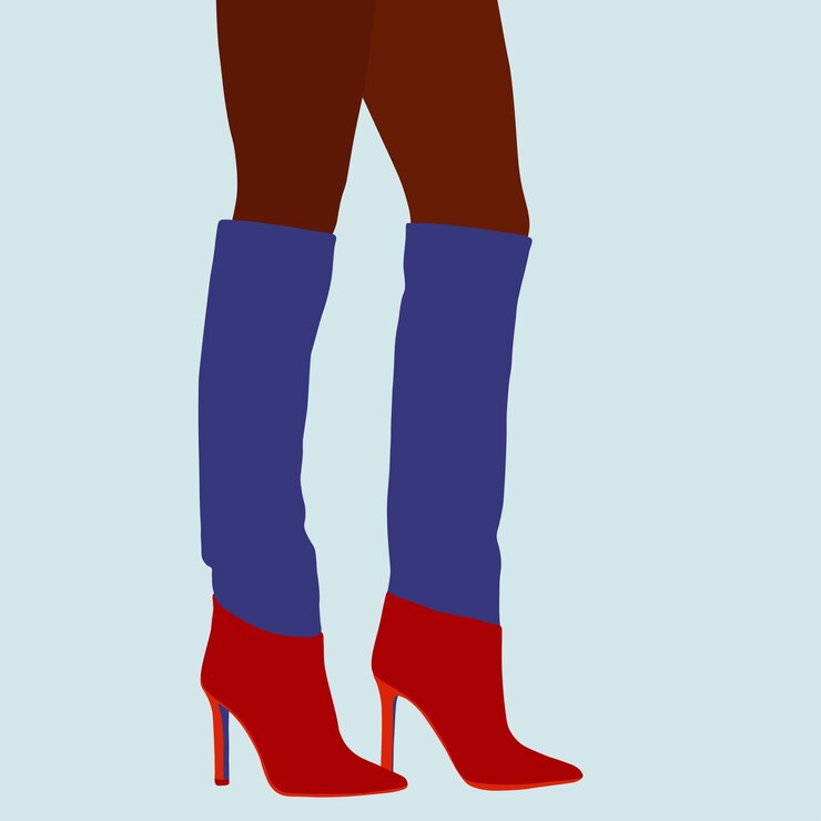 Vector ilustración vectorial de botas femeninas