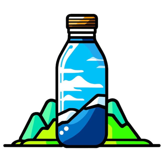 Vector ilustración vectorial de la botella de agua