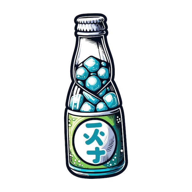 Ilustración vectorial de la botella de Ramune.