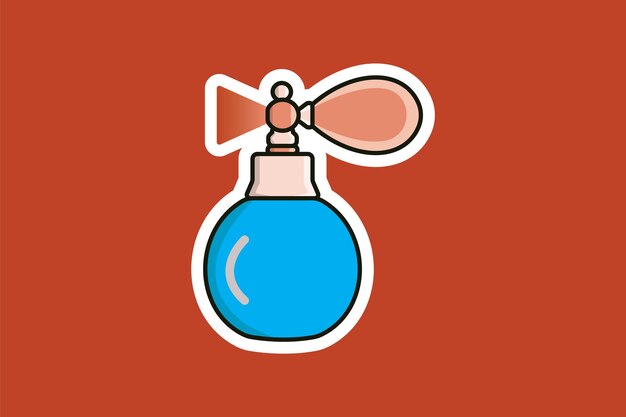 Ilustración vectorial de botella de vidrio de perfume Concepto de icono de objeto de belleza y moda