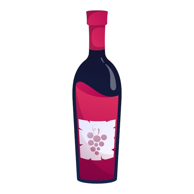 Ilustración vectorial de botella de vino en fondo blanco