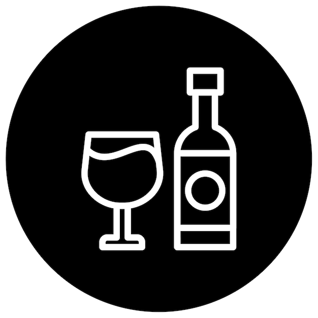 Ilustración vectorial de la botella de vino italiana