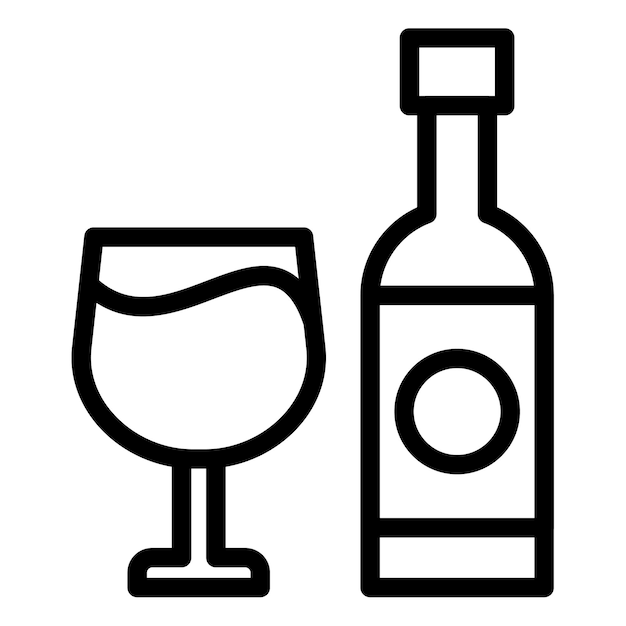 Ilustración vectorial de la botella de vino italiana