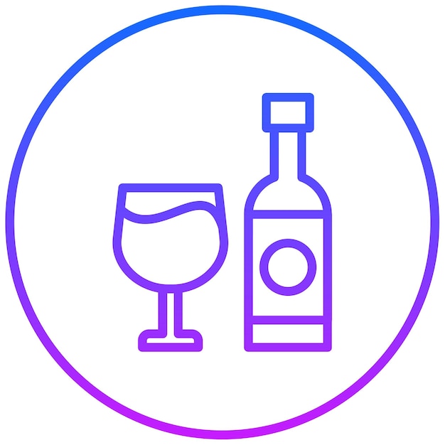 Ilustración vectorial de la botella de vino italiana