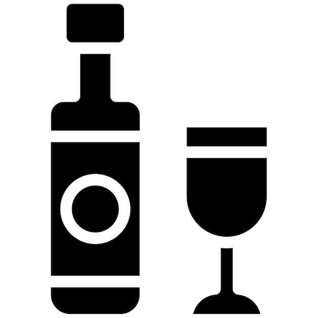 Ilustración vectorial en botella de vino