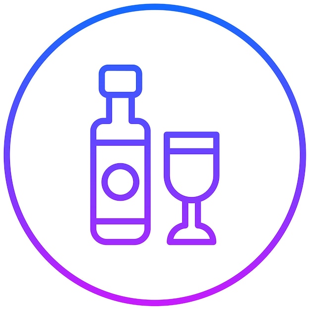 Ilustración vectorial en botella de vino