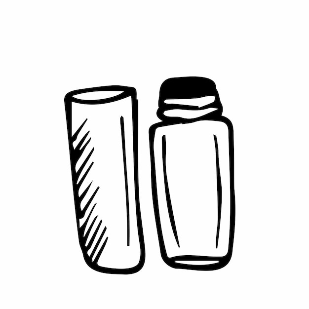 ilustración vectorial de botellas dibujadas a mano para cosméticos EPS