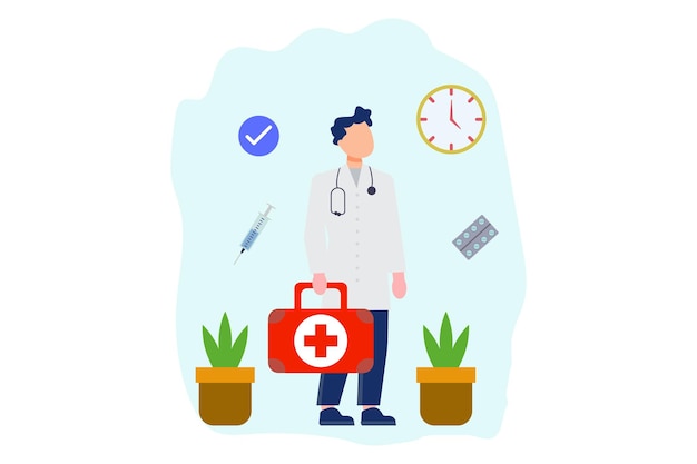 Ilustración vectorial del botiquín de primeros auxilios Puede utilizarse para farmacia