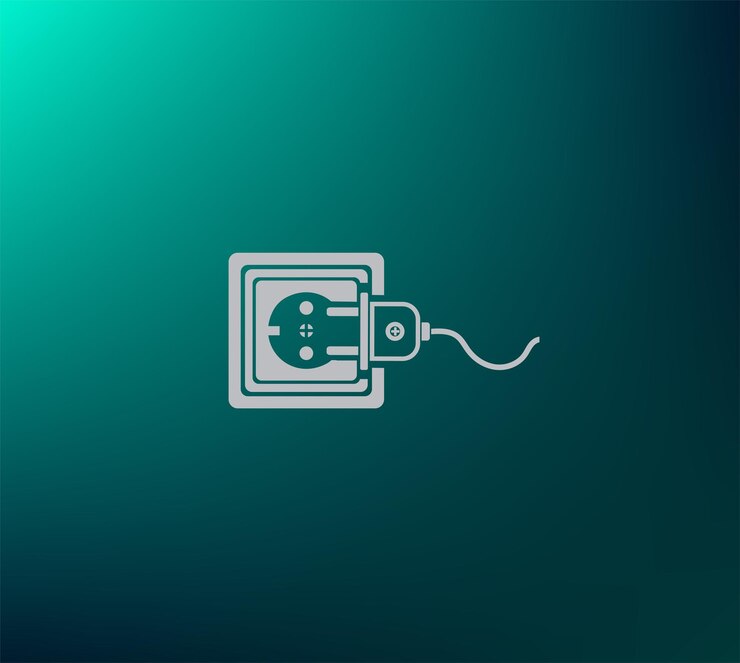 Vector ilustración vectorial del botón de reproducción en la mano concepto de tecnología eléctrica de energía icono del botón de reproducción