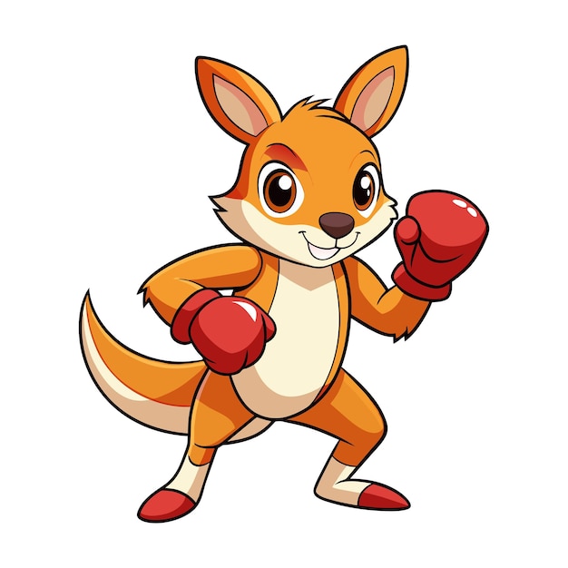 Vector ilustración vectorial de boxeo de canguro muy linda