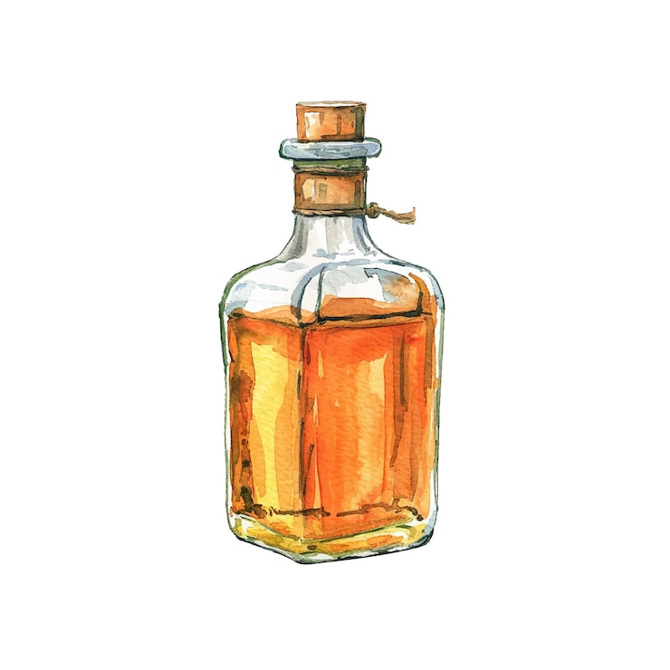Vector ilustración vectorial de brandy en estilo acuarela