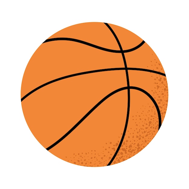 Ilustración vectorial brillante de una pelota de baloncesto naranja
