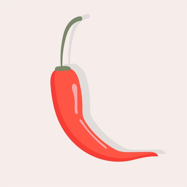 Ilustración vectorial brillante de pimientos picantes Una verdura fresca de dibujos animados se destaca en un fondo blanco La ilustración se utiliza para el menú de postales de carteles de libros de revistas cubre páginas web