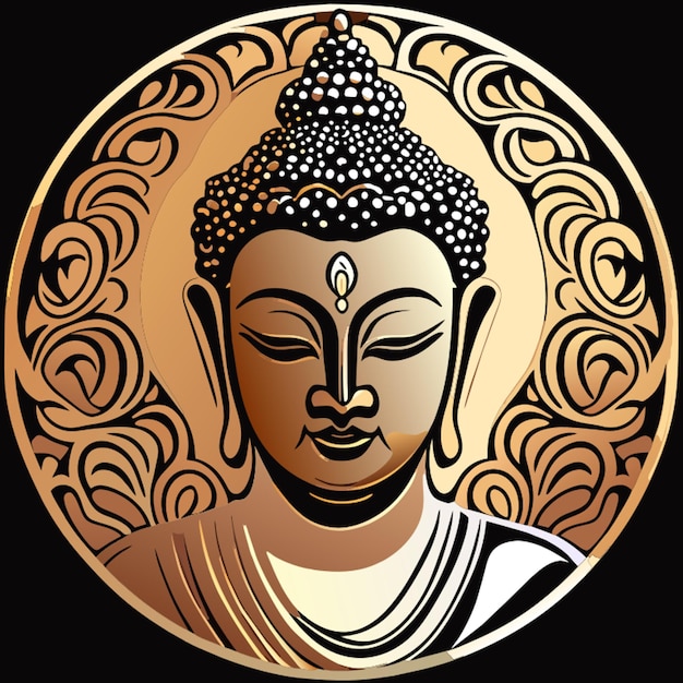 Ilustración vectorial de bronce de buda