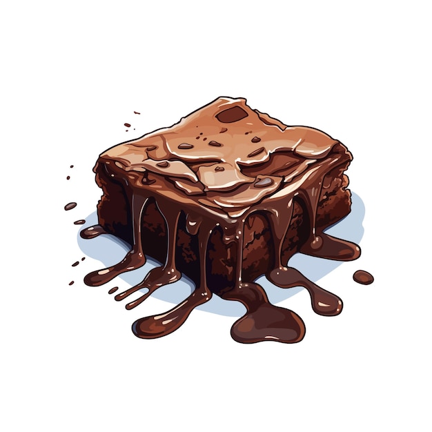 Ilustración vectorial de un brownie de chocolate