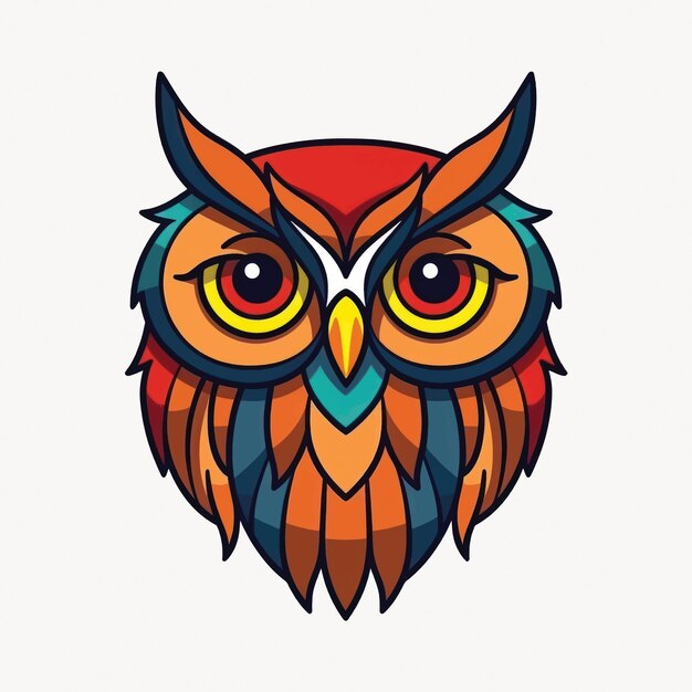 Ilustración vectorial de búho de colores