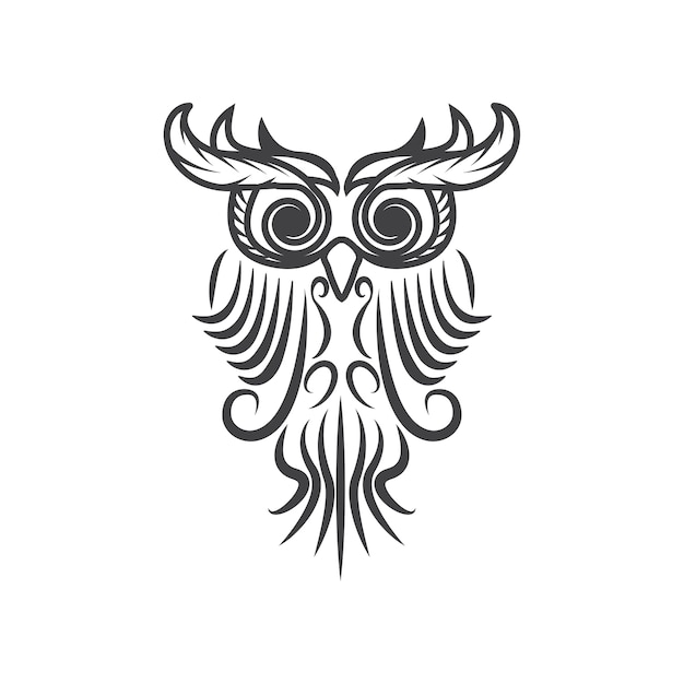 Ilustración vectorial de búho tribal