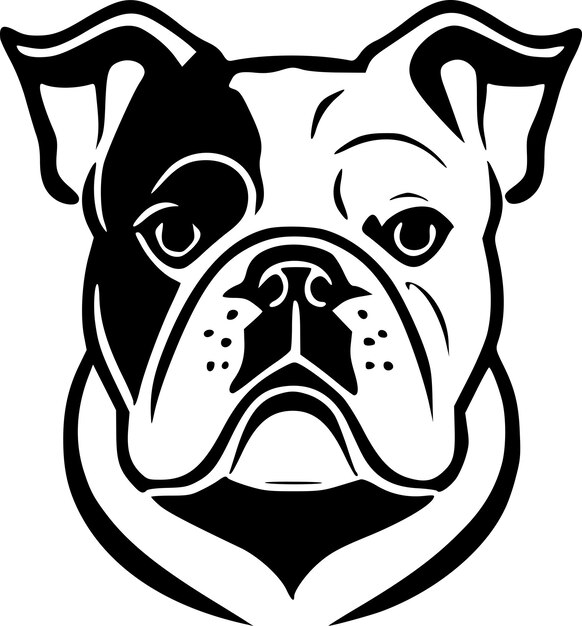 Vector ilustración vectorial de bulldog en blanco y negro