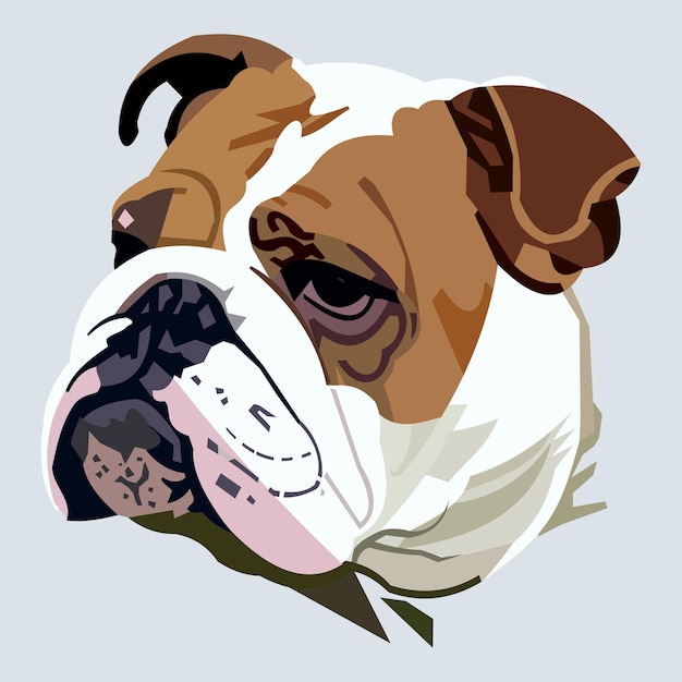 Ilustración vectorial bulldog Cabeza de perro