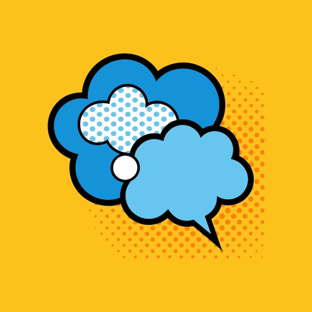 Ilustración vectorial de burbujas de habla de arte pop retro