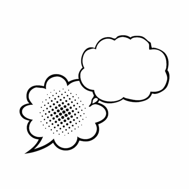 Ilustración vectorial de burbujas de habla de arte pop retro