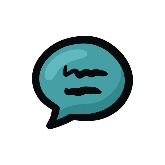Ilustración vectorial de burbujas de habla azul icono dibujado a mano