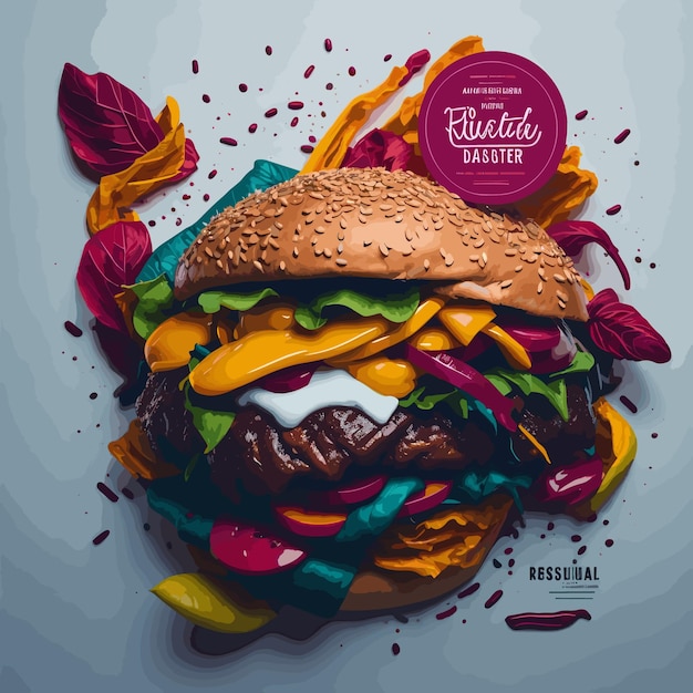 Ilustración vectorial de Burger por la generación ai