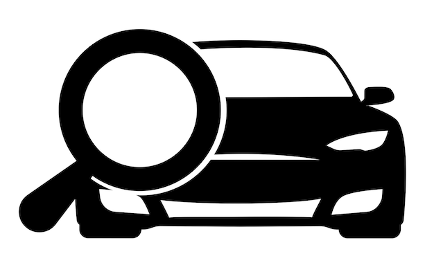ilustración vectorial de una búsqueda de automóviles sobre un fondo transparente