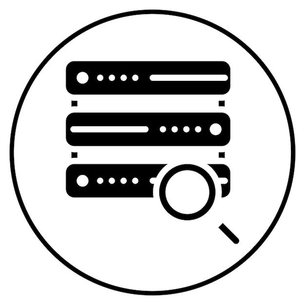Ilustración vectorial de búsqueda de la base de datos