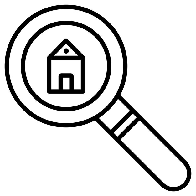 Ilustración vectorial de búsqueda de la casa