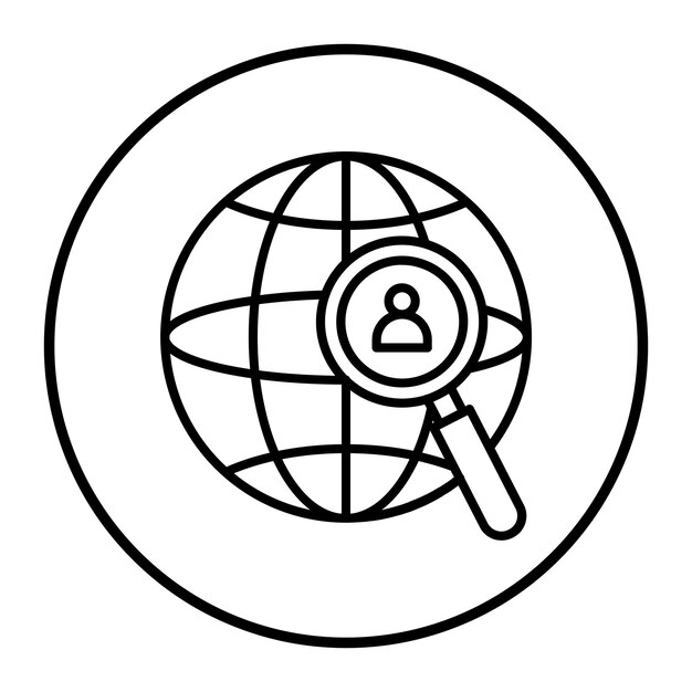 Ilustración vectorial de búsqueda global