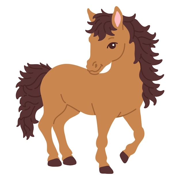 Ilustración vectorial caballo doodle lindo para tarjetas de felicitación de sello digital icono adhesivo diseño de Pascua